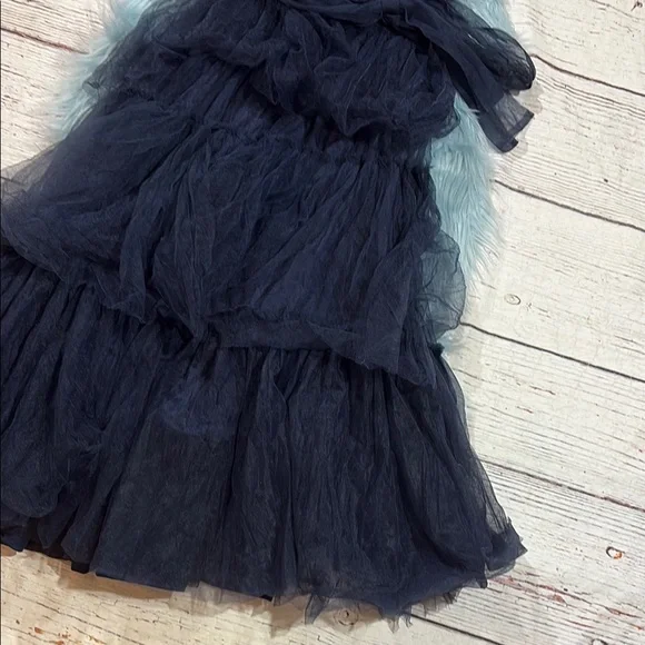 NWOT Lulus Flawless Arrival Navy Blue Tulle Tie-Strap Tiered Maxi Dress - Picture 8 of 8